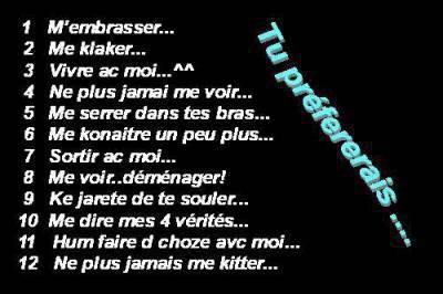 Tu prefére quoi ?